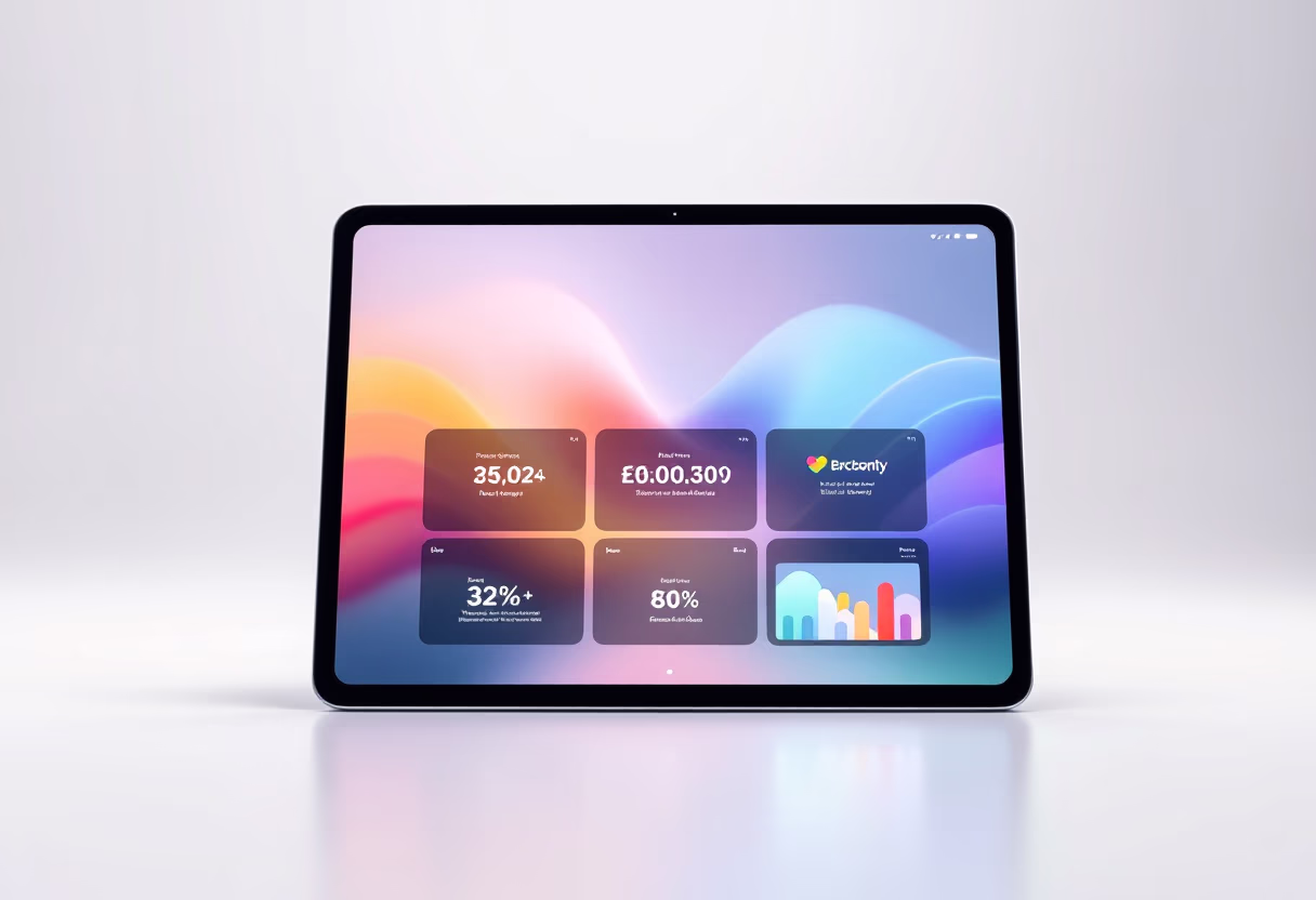 Banking dashboard on tablet